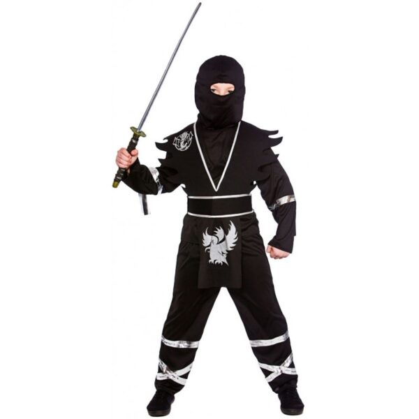 Elite Ninja Krieger Kinderkostüm schwarz-M