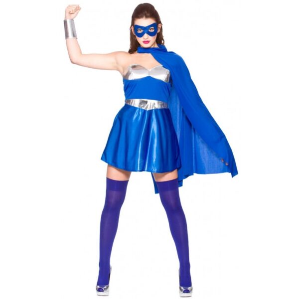 Hot Superhero Damenkostüm blau-L