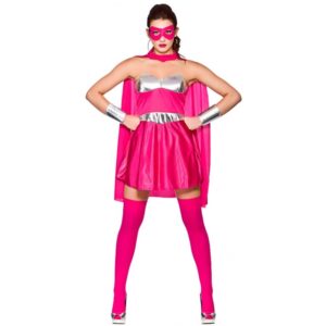 Hot Superhero Damenkostüm pink-XS