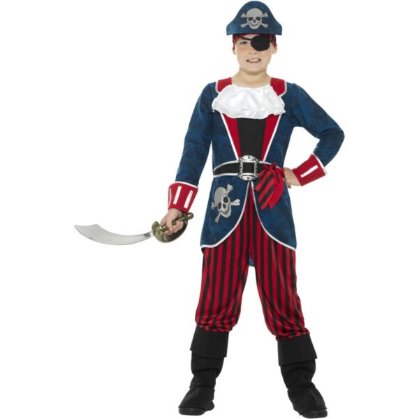 Kapitän Kurzbein Piraten Kostüm für Kinder-Kinder 7-9