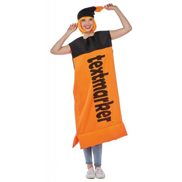Lustiges Textmarker Kostüm orange unisex-S