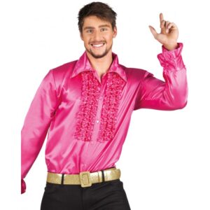 Party Rüschenhemd pink-XL