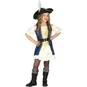 Elegante Piratin Pia Mädchenkostüm-Kinder 10-12 Jahre