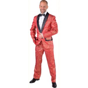 Premium Brokat Anzug für Herren rot-XS