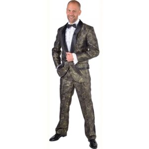 Premium Brokat Anzug für Herren schwarz-M