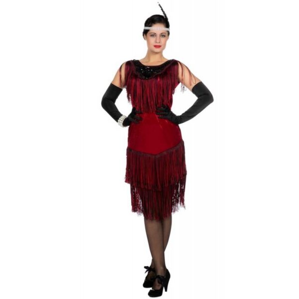 20er Jahre Kostüm Selma rot-Damen 36