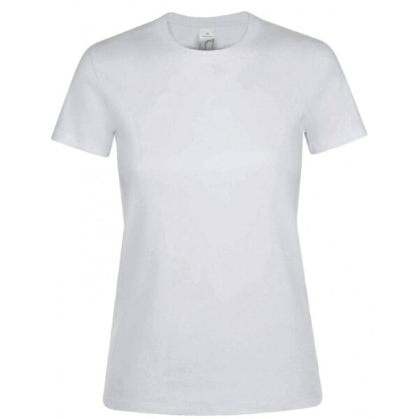 Rundhals T-Shirt weiß für Damen-L