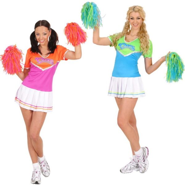 Sexy Cheerleader Kostüm-L-grün-blau