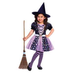 Hexen Kostüm Sternenschimmer für Mädchen-Kinder 6-8 Jahre