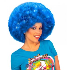 Superlocken Afro Perücke blau