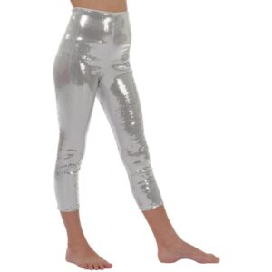 Pailletten Kinder-Leggings silber