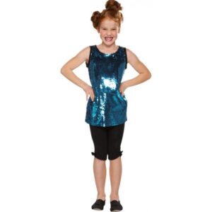 Glitterkleid für Kinder blau