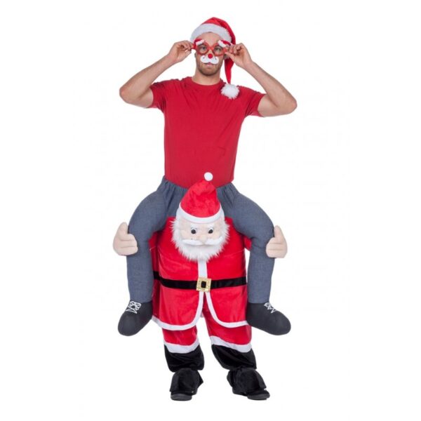 Weihnachtsmann Huckepack Kostüm-Herren 54