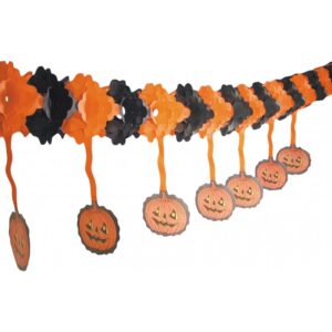 Halloween Papiergirlande Kürbis 4m