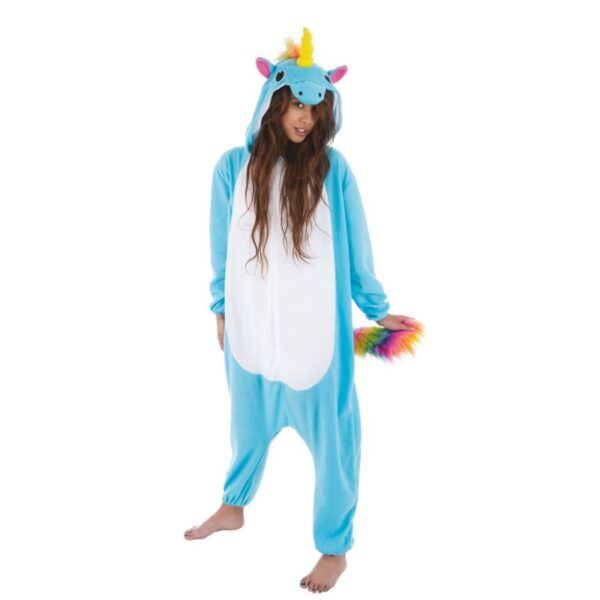 Einhorn Kigurumi Damenkostüm blau-Einheitsgröße S/M