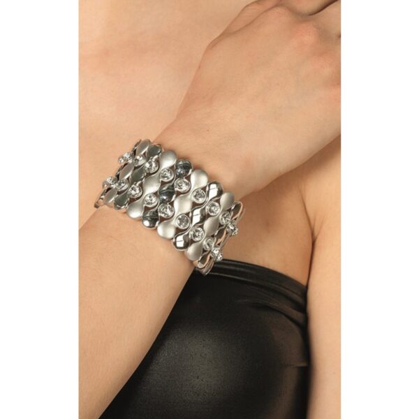 Glitzer Wellen Armband Silber