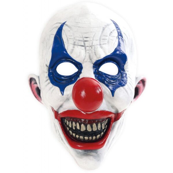 Horror Clown Maske rot-blau Deluxe