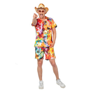 Multi Flower Festival Sommer Set für Herren-XL